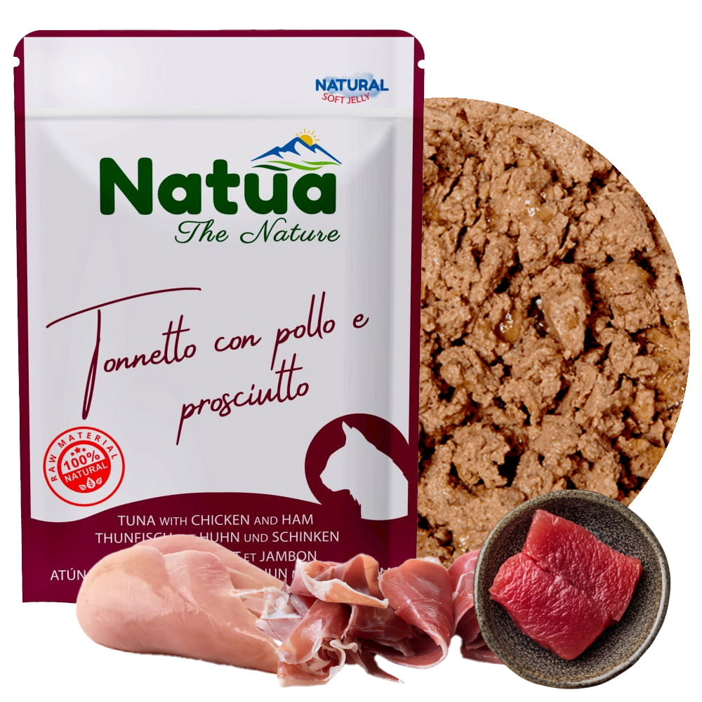 Natua Natural Mokra Karma dla Kota Tuńczyk Kurczak Szynka w Galaretce Saszetka 70g